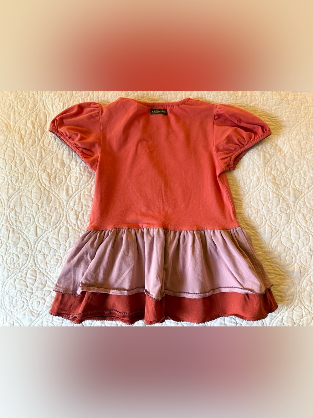 Matilda Jane Girl’s Hide and Seek Puff Sleeve Tiered Ruffle Tunic Top